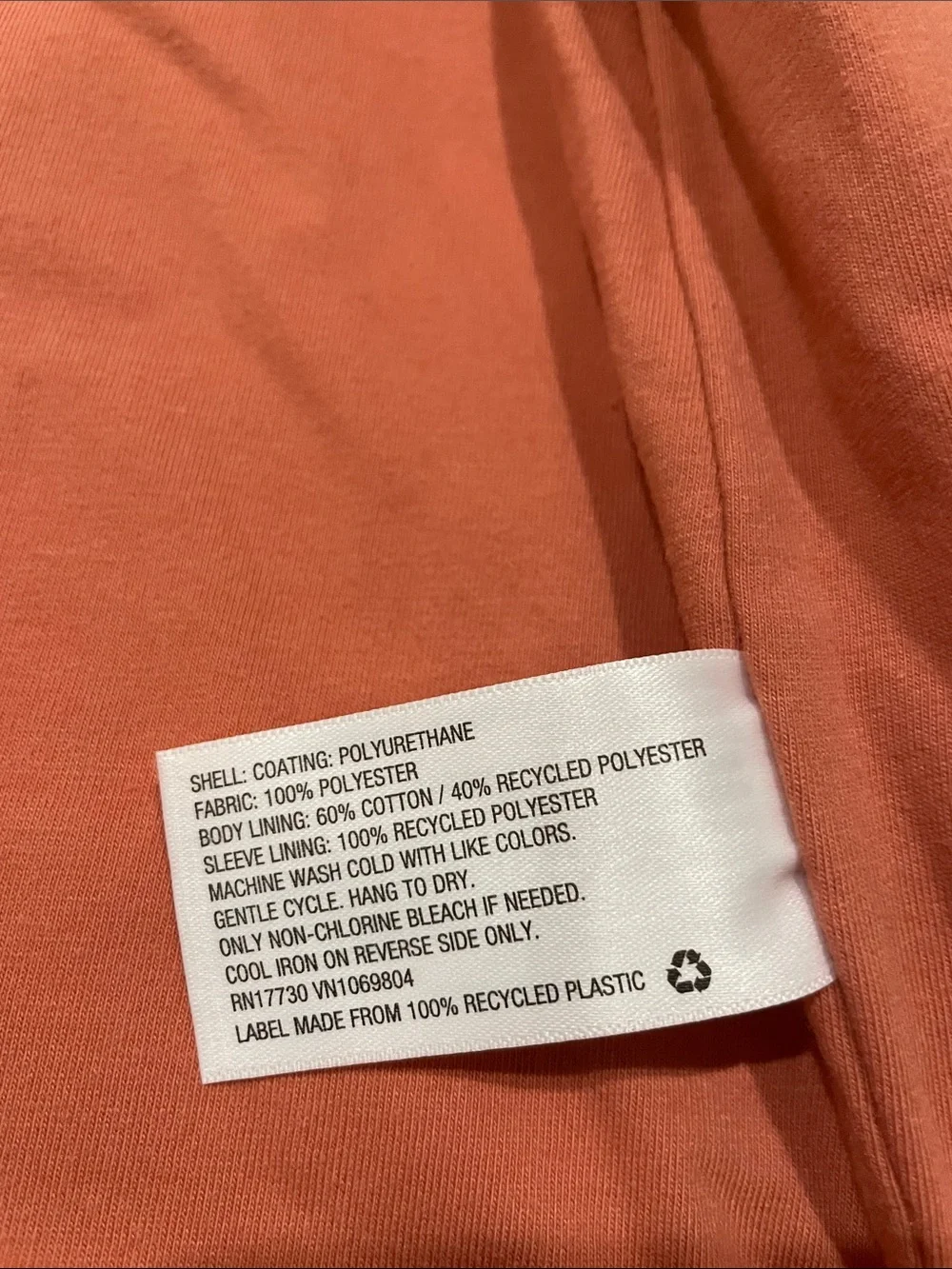 Cat & Jack Bright Coral Red Hooded Raincoat